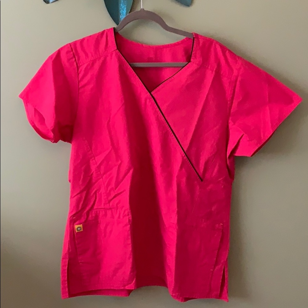 Hot pink scrub top